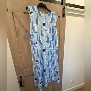 Molly Moorkamp Blue Sailboat Print Dress size 16